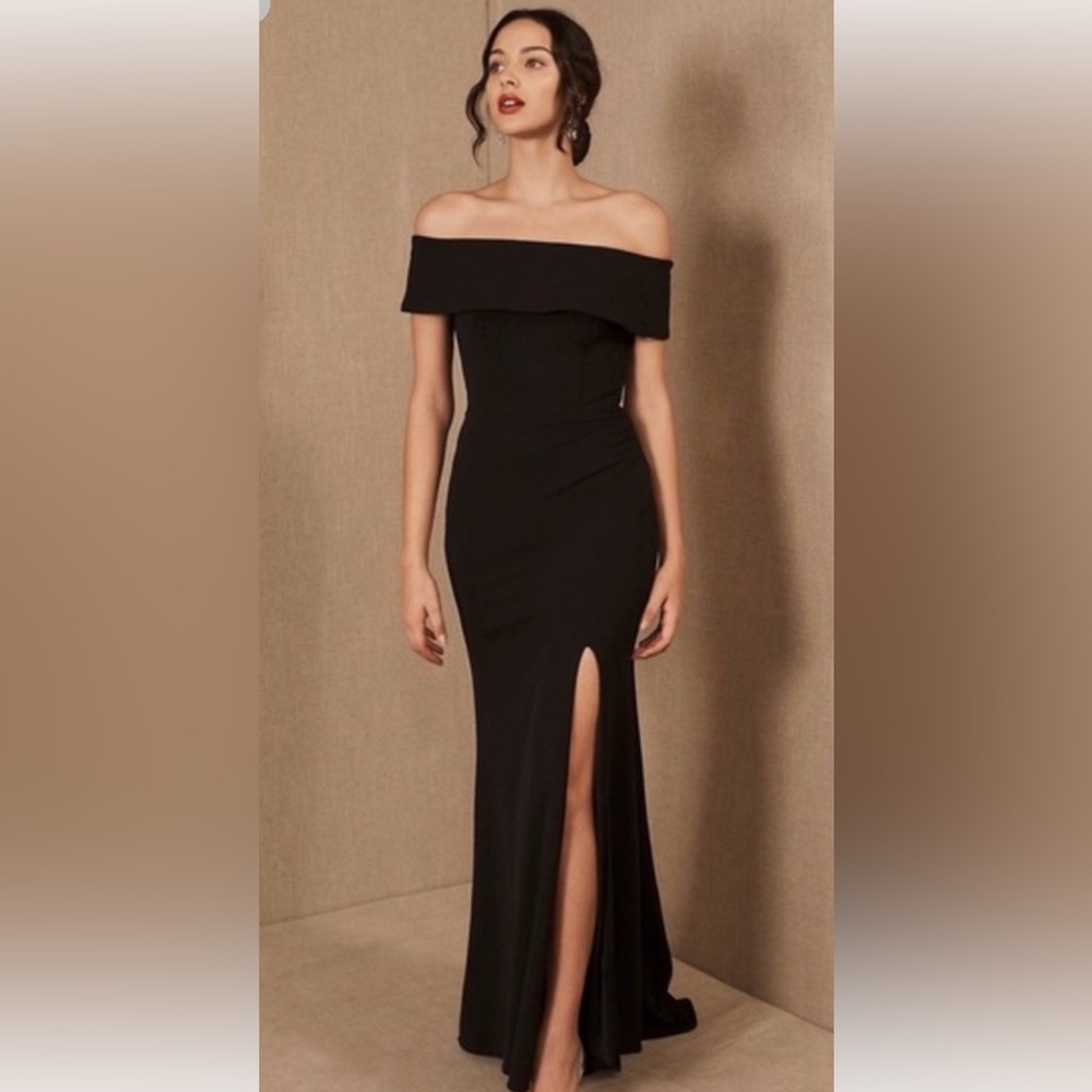 BHLDN Black Off the Shoulder Gown